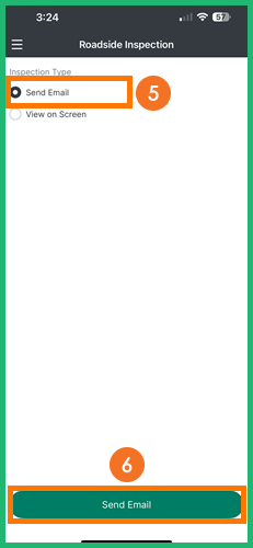 Roadside Inspection – Send Email x4