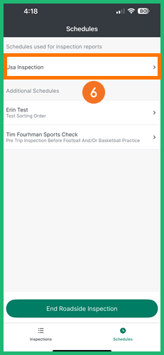 Roadside Inspection – View Available Schedules x4