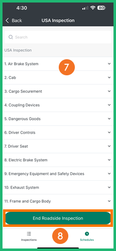 Roadside Inspection – View Available Schedules x5
