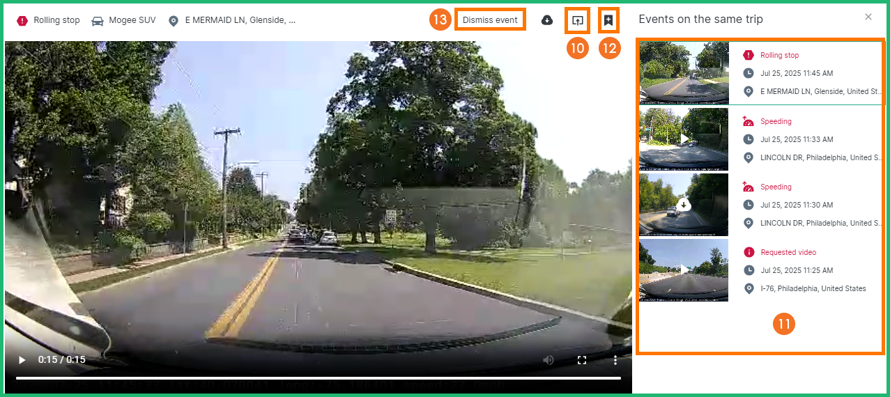 review trips and recorded events 3
