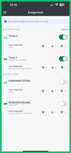 assignment module - active and recently used assets x2