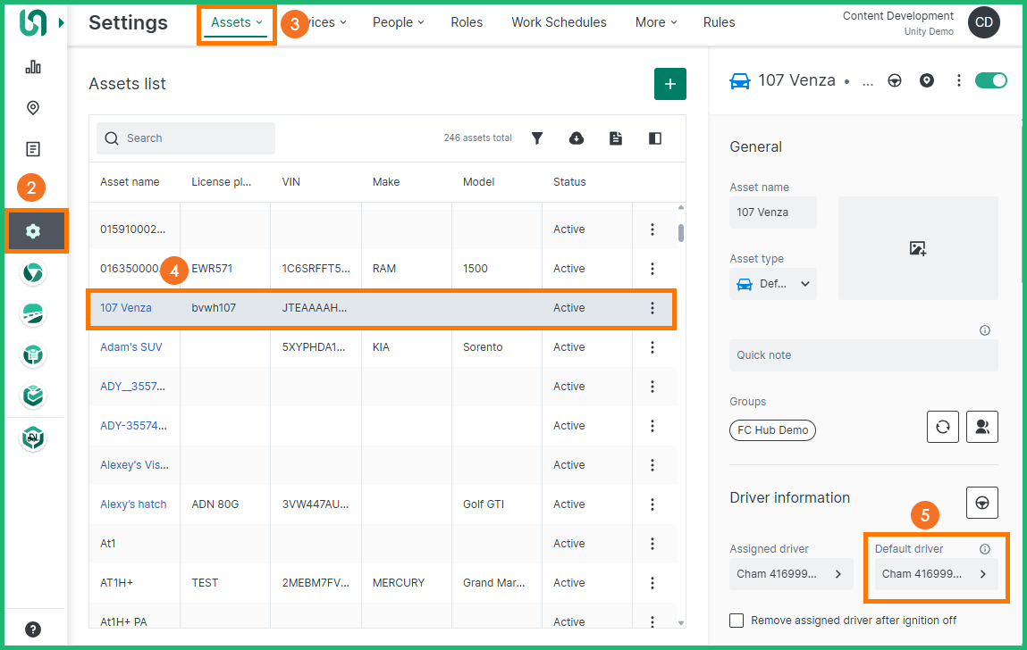 assign default driver
