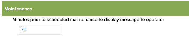 System Settings – Maintenance
